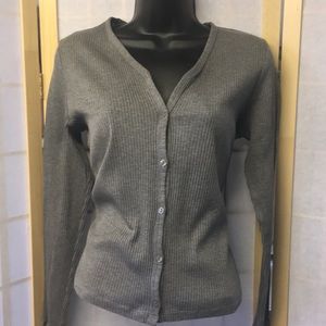 Banana Republic Ribbed Gray Cardigan Sweater Sz S